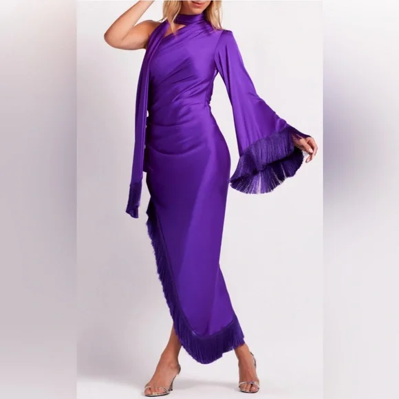 Patbo fringe trim Oscar dress ***stunning*** - Picture 6 of 8